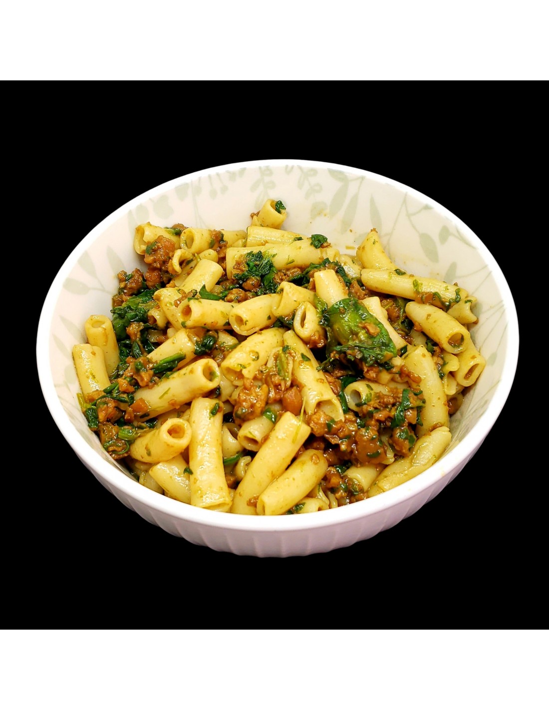 Spinach and Faux Meat Pasta