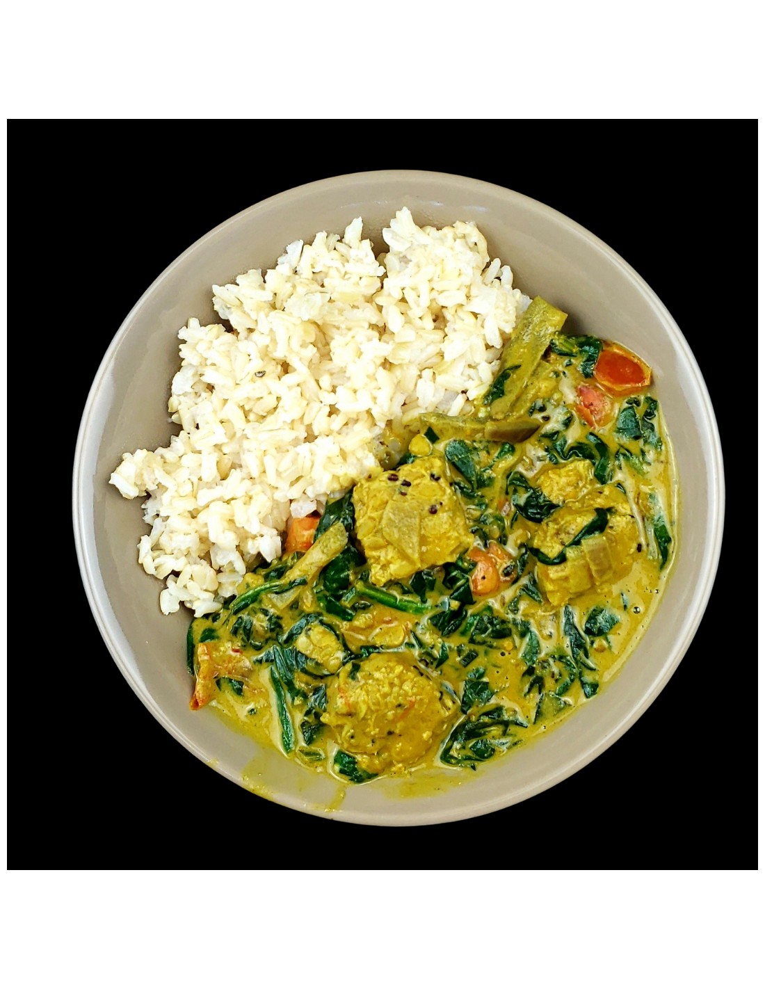 Peanut Tempeh Curry with Spinach